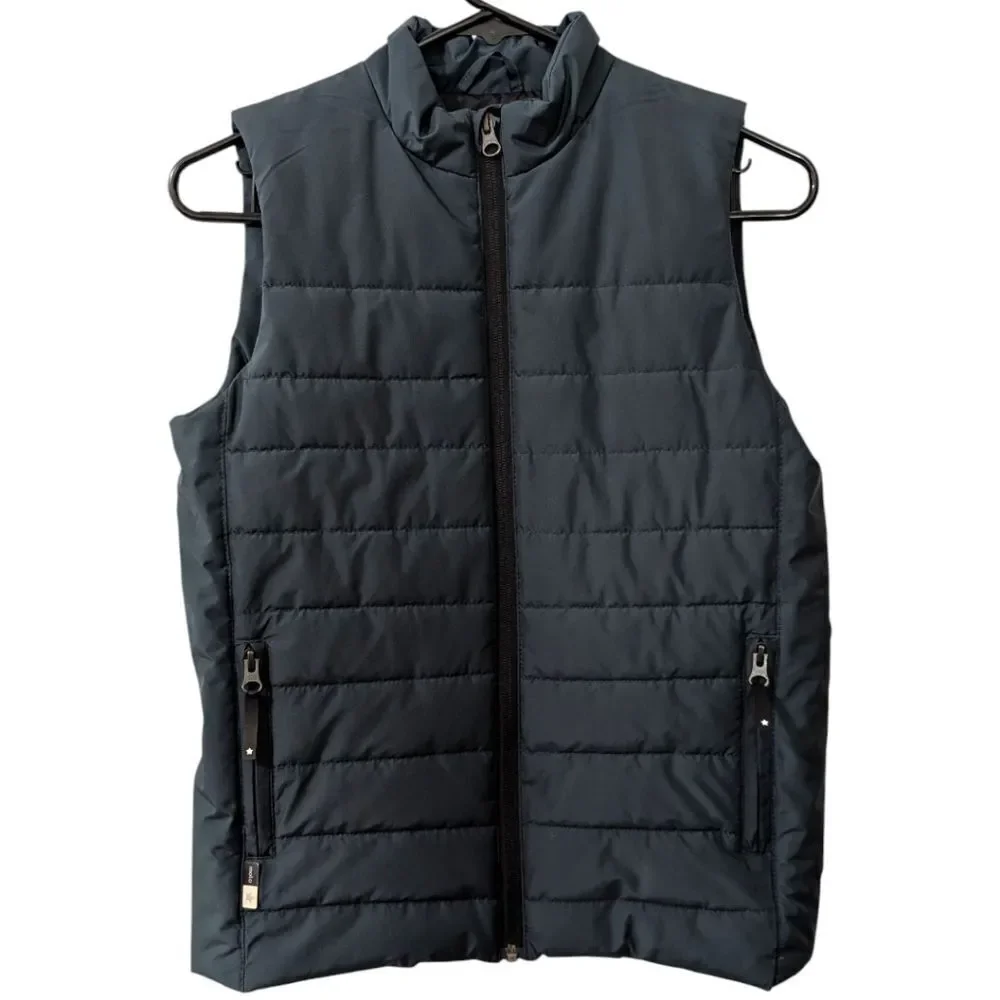 Molo Kids' 11-12 Year Old Dark Green Quilted Puffer Vest Zip Up